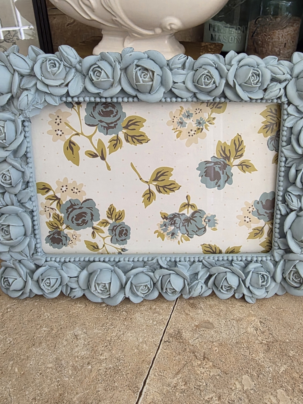 Pastel Blue Flower Frame